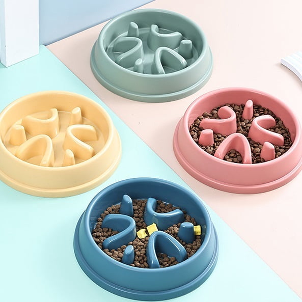 Slow Feeder Pet Bowl, Anti-Choking Dog Bowl, Non-Slip Anti-Spill Cat Slow Eating Bowl