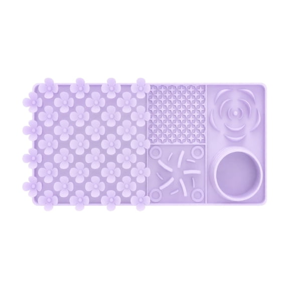 Slow Feeder Pet Mat, Purple Multi-Texture Silicone Lick Pad, 1 Pack Non-Slip Interactive Slow Feeding Mat, for Dogs Cats Slow Down Eating Anxiety Relief Bath Time Distraction Feeding Use