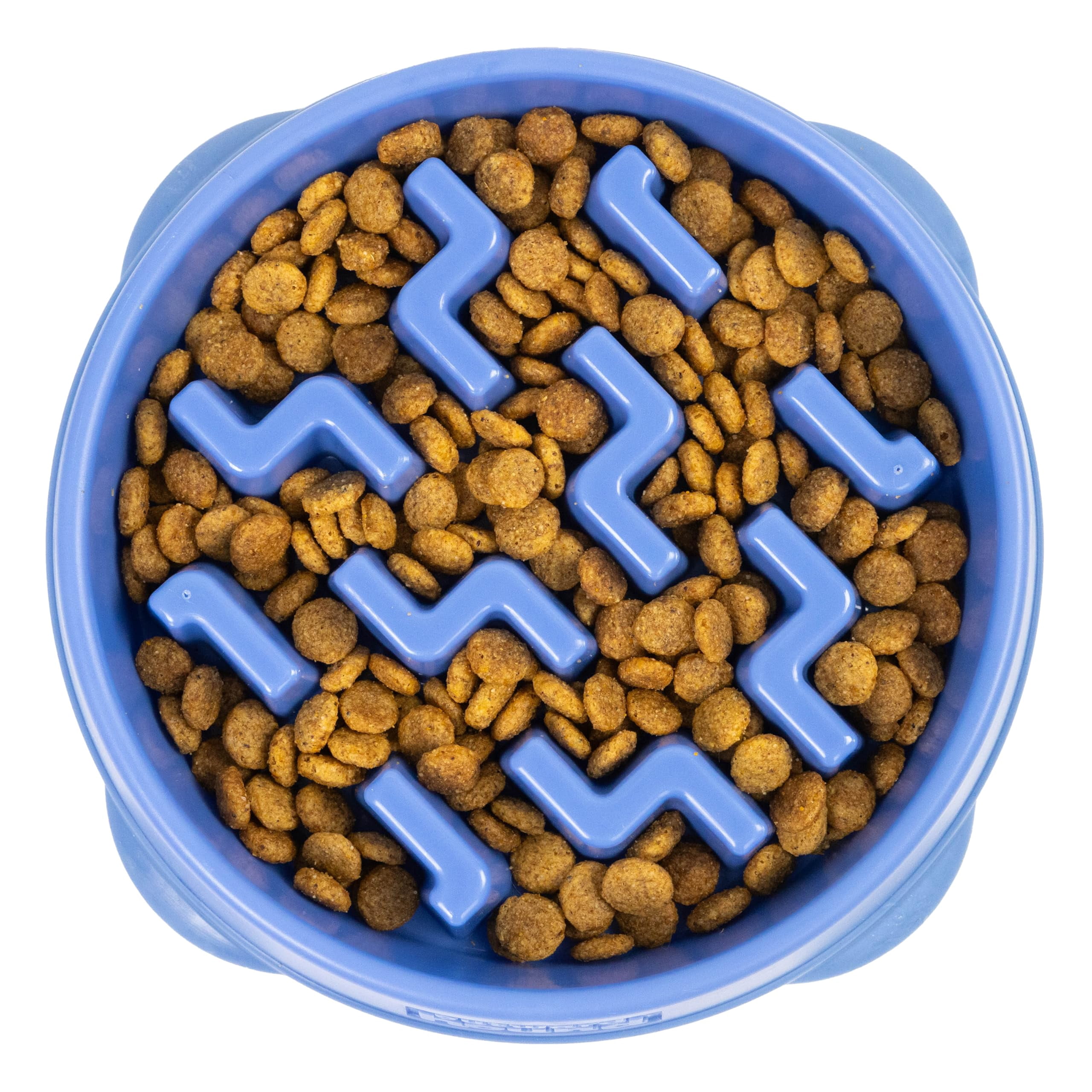 Slow Feeding Bowl Medium 2-Cup Capacity Non-Slip Pet Feeder for Small to Medium Dogs and Cats Drop Pattern Design