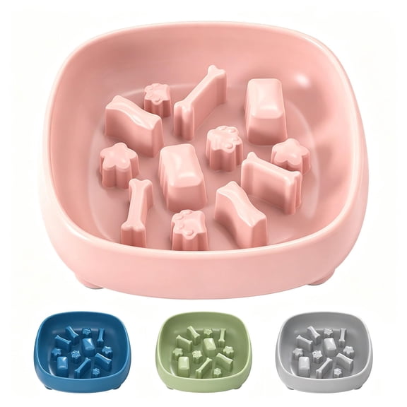 Slow Feeding Dog Bowl, Suitable For Small And Medium-sized Dogs, Square Anti Slip Base Interactive Feeding Puzzle Food Plate, Suitable For Fast Eaters To Eat Slowly.
