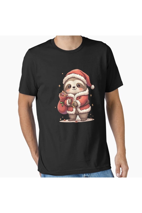 Slow Gift Delivery Sloth Holiday Season Cozy Humor Art Unisex T-Shirt, up to size 5XL