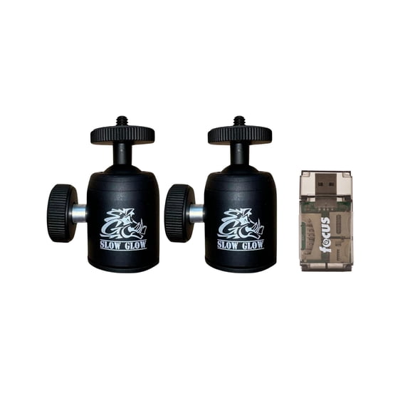 Slow Glow Maverick Infinity Camera Tree Mount (2-Pack) Bundle with Card Reader (3 Items)