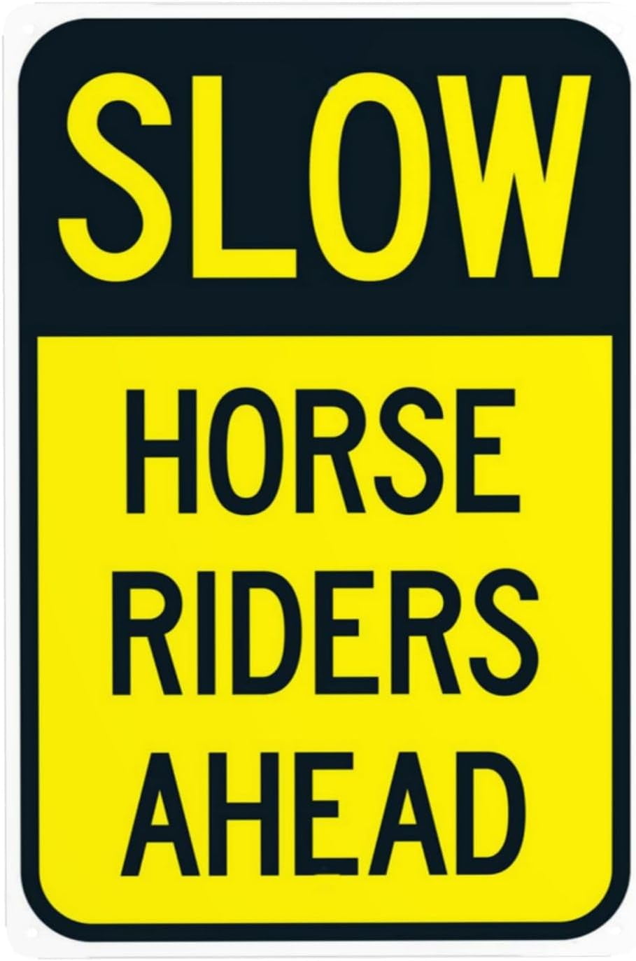 Slow Horse Riders Ahead Sign Metal Warning Sign, Caution Security ...