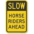 thumbnail image 1 of Slow - Horse Riders Ahead Sign by | 12" x 16" tin, 1 of 5