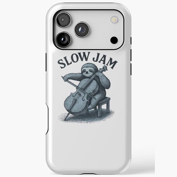 Slow Jam Sloth Playing Cello Funny Music Lover Gift for iPhone Case 11 through 17 Pro Max