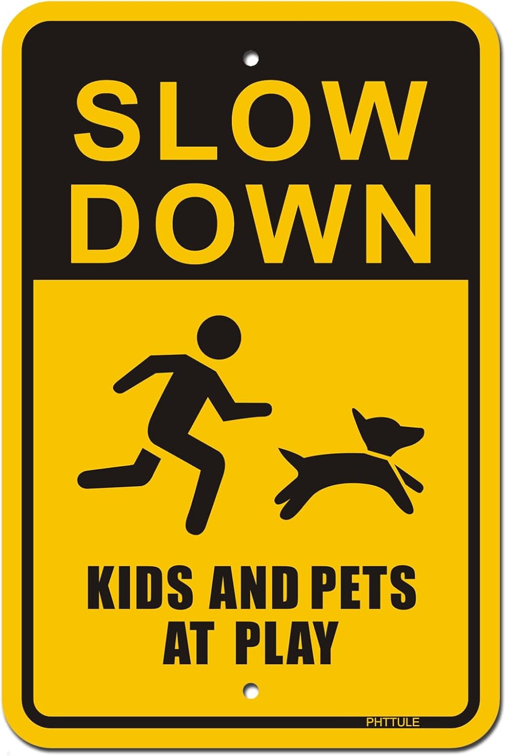 Slow Down Kids And Pets Schilder - 2 Stück Doppelseitig Mit Metallpfählen