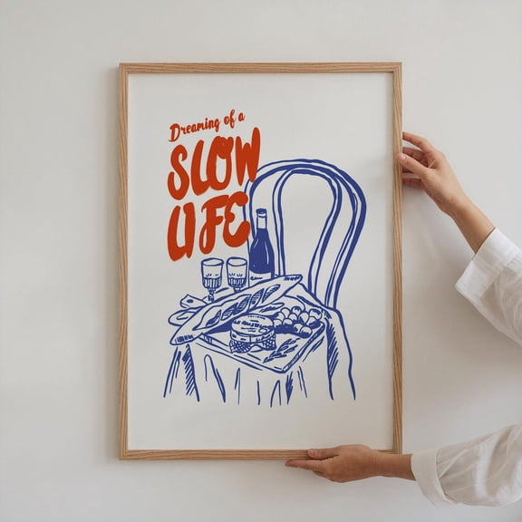 Slow Life Art Mediterranean Retro Gallery Wall Slow Living, Unframed Paper Print