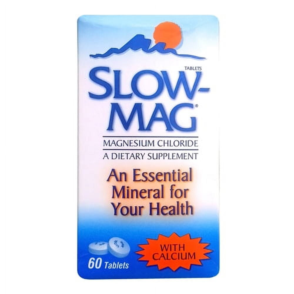 SlowMag Magnesium Chloride With Calcium Tablets 60 Ea, 2 Pack