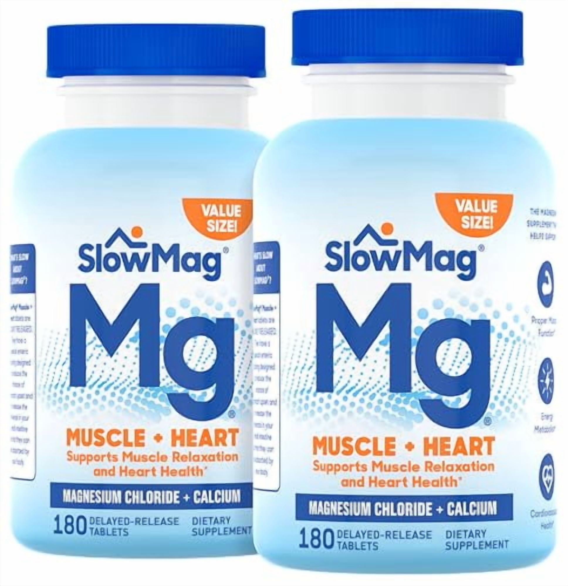 Slow Mag Muscle & Heart Tablets 180ct Twin - Walmart.com