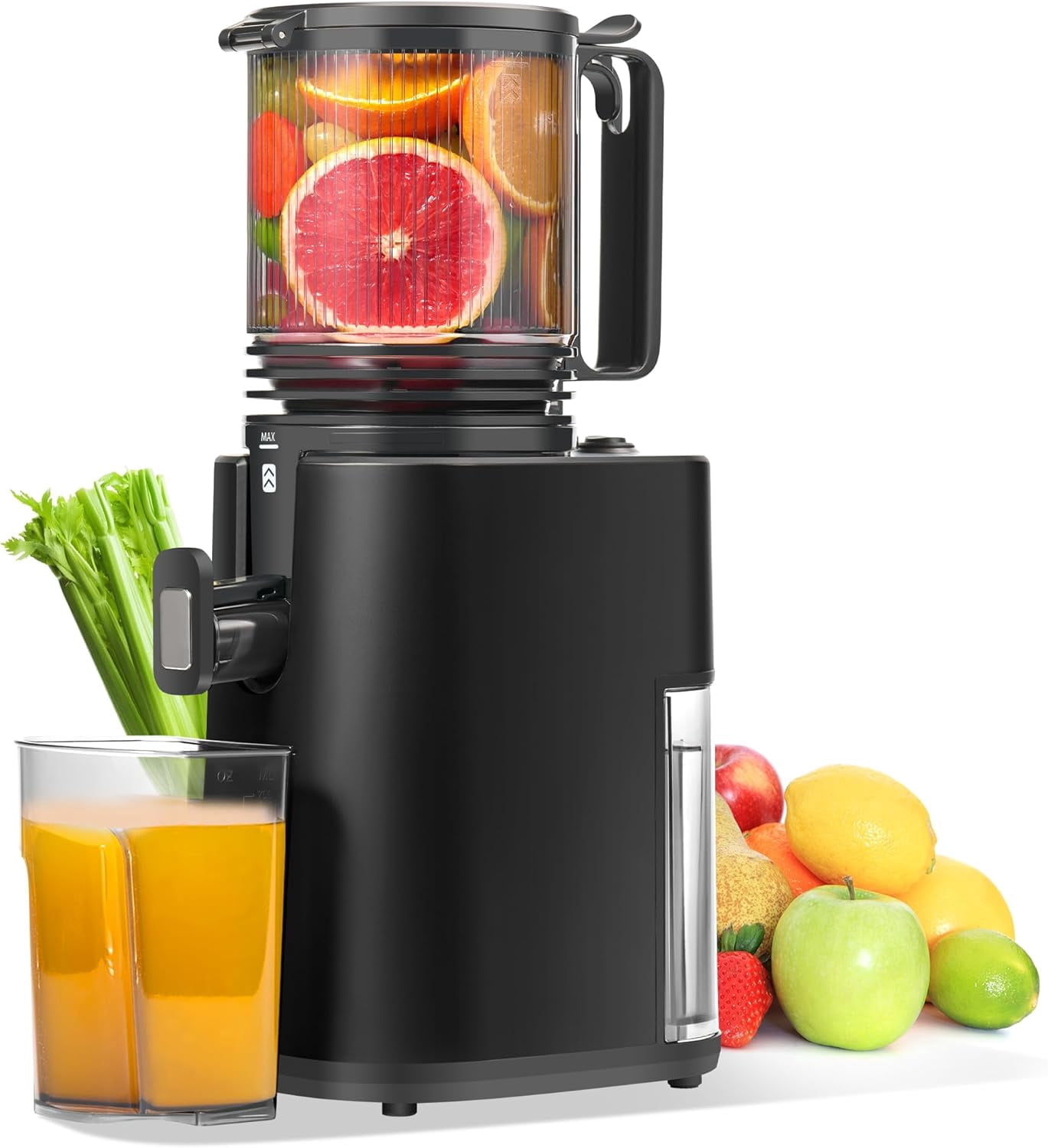 Slow Masticating Juicer Machines with 5.5" Large Feed Chute for Most Fruits and Vegetables