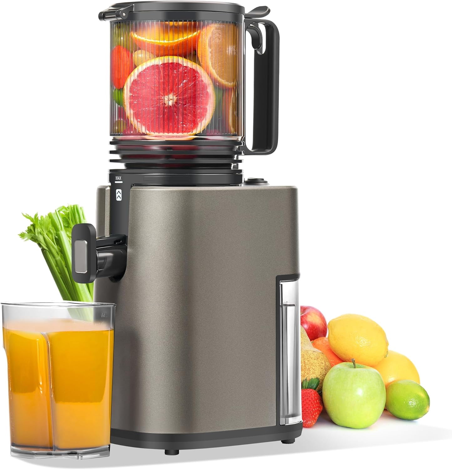 Slow Masticating Juicer Machines with 5.5" Large Feed Chute for Most Fruits and Vegetables