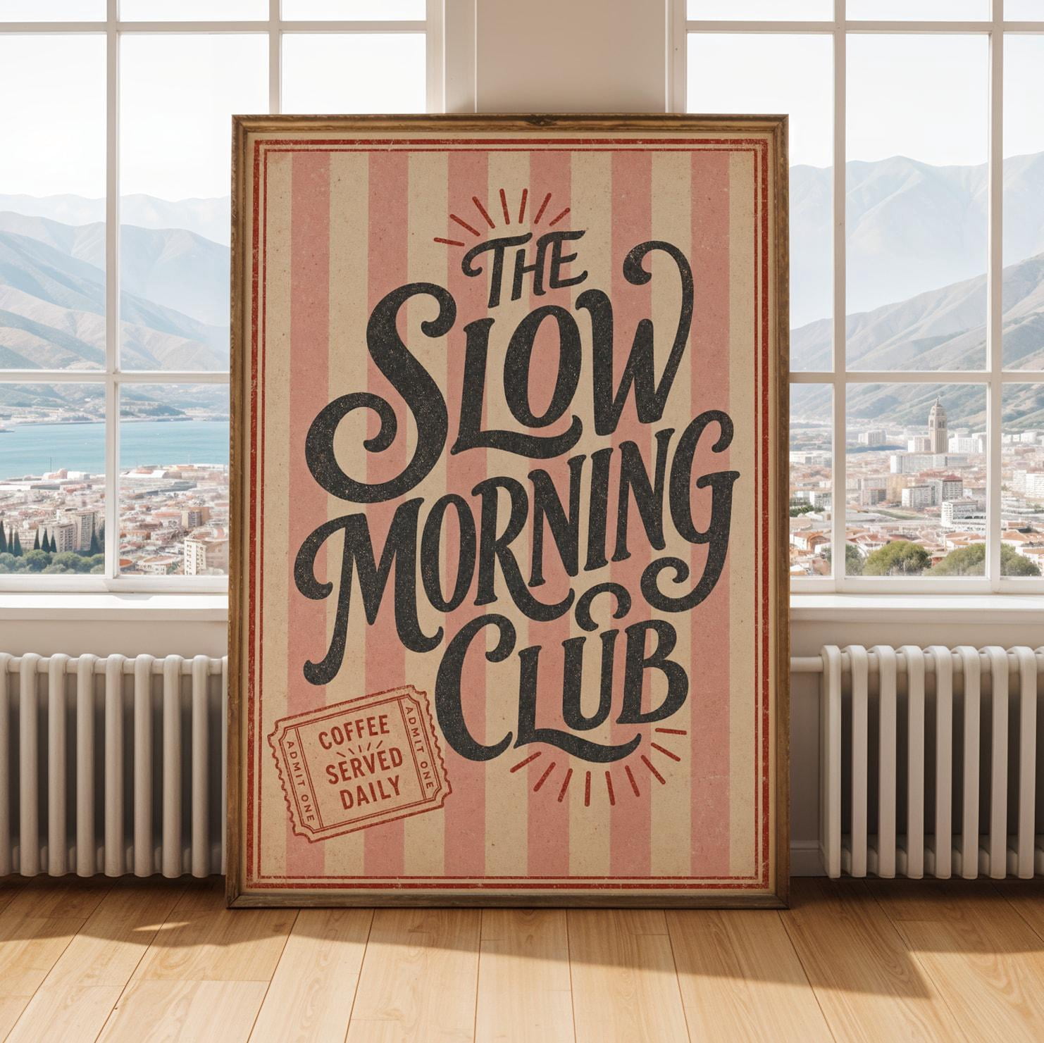 Slow Morning Club Modern Retro Screen Dusty And Charcoal With Muted ...