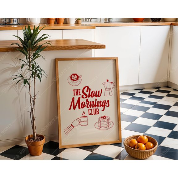 Slow Mornings Kitchen Wall Art Coffee Home Decor