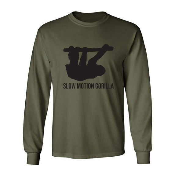 Slow Motion Gorilla Adult Long Sleeve T-shirt