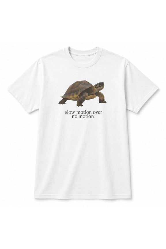 Slow Motion Over No Motion Turtle Graphic T-Shirt, Unisex Classic Tee