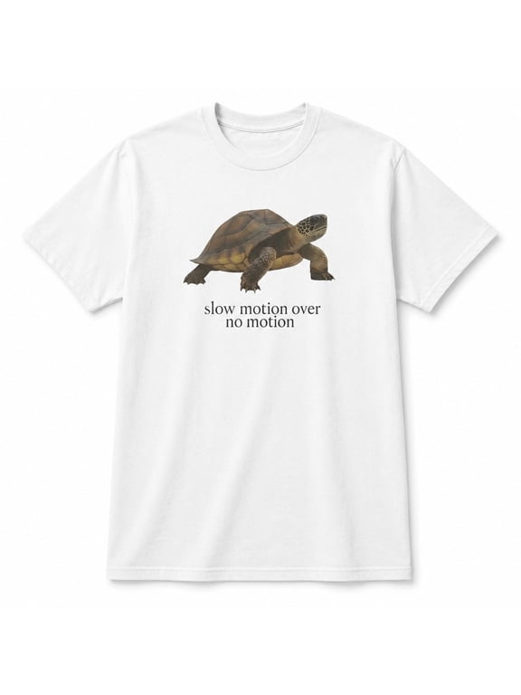 Slow Motion Over No Motion Turtle Graphic T-Shirt, Unisex Classic Tee