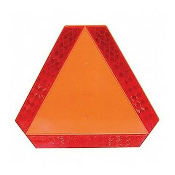 Slow Moving Vehicle Sign - Reflective Safety Triangle - 16"x14" - Orange, Highly Visible - For Tractors, Farm Equipment & Road Construction w/ Tape