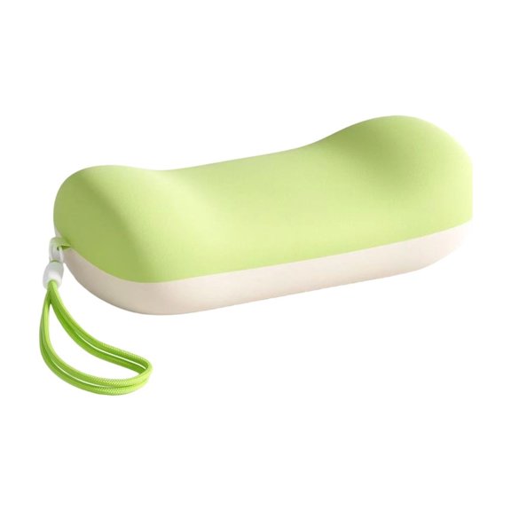 Slow Multifunctional Cotton Nap Pillow — Portable Neck Support, Office Use, Prone Pillow with Ice Silk Summer Cooling, Breathable, Removable & Washable,Green