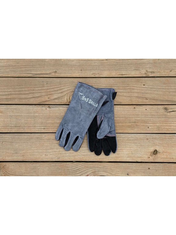 SnS Grills Slow 'N Sear Leather Grill Gloves Grade-A, High-Heat Resistant BBQ Gloves