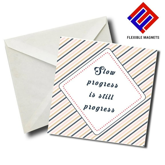 Slow Progress Is Still Progress Inspirational Quote Magnet for refrigerator. Great Gift! By Flexible Magnets