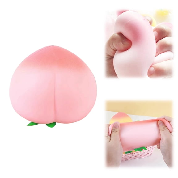 Slow Rebound Peach Stress Relief Balls, Soft Elastic Fruit Squeeze Toys, Cute Portable Fidget Toys for Anxiety Relief and Relaxation