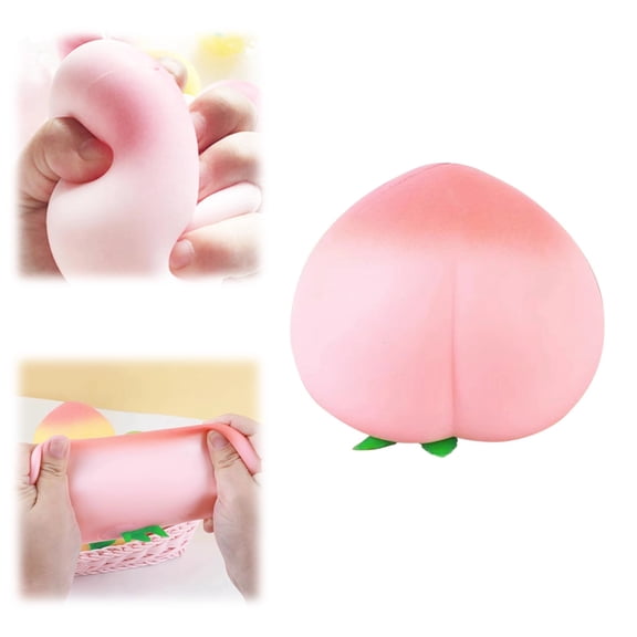 Slow Rebound Peach Stress Relief Balls, Soft Elastic Fruit Squeeze Toys, Cute Portable Fidget Toys for Anxiety Relief and Relaxation