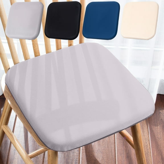 Slow Recovery Foam Chair Cushion | Detachable & Washable Cover | Non-Slip Bottom | 13.8x13.8x1.57 Inch | For Kitchen Dining Office Classroom Car | Gray Black Blue Beige