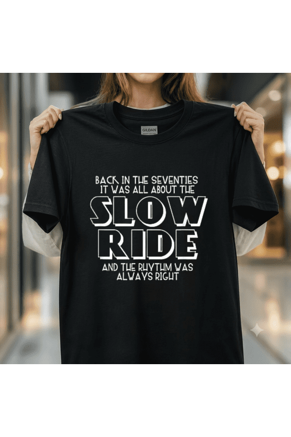 Slow Ride Classic Retro Rock Slogan Highway Driving Music Vibe Unisex T-Shirt, up to size 5XL