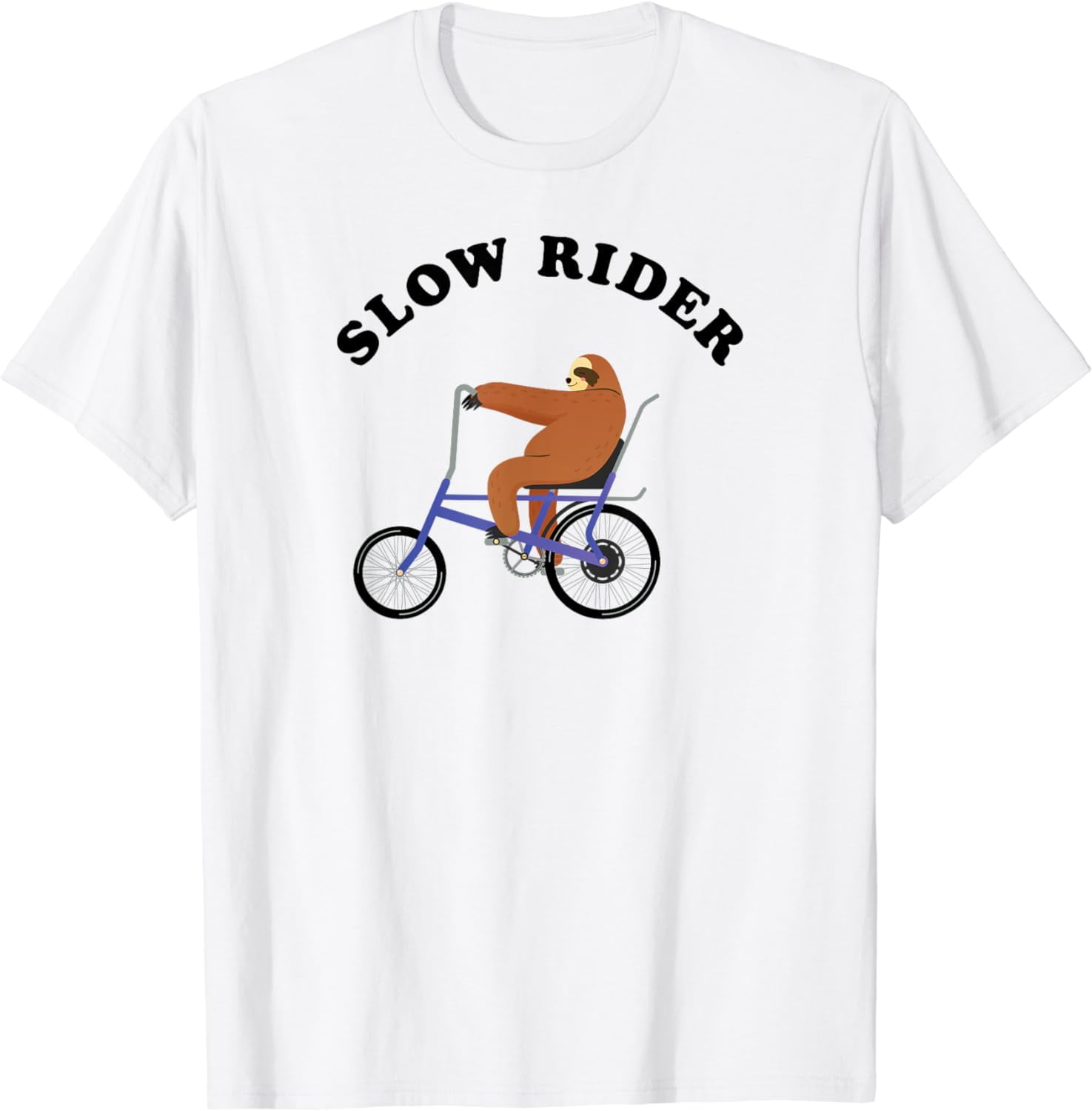 Slow Rider - Sloth Riding On Low RIder Vintage Bicycle T-Shirt ...