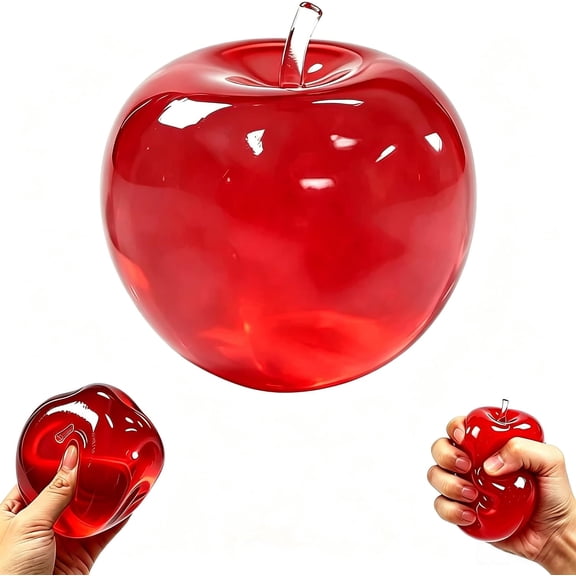 Slow Rising Apple Stress Ball Squishy Fidget for Adults High Density Sensory Squeeze Fruit Anxiety Relief Office Desk Toy