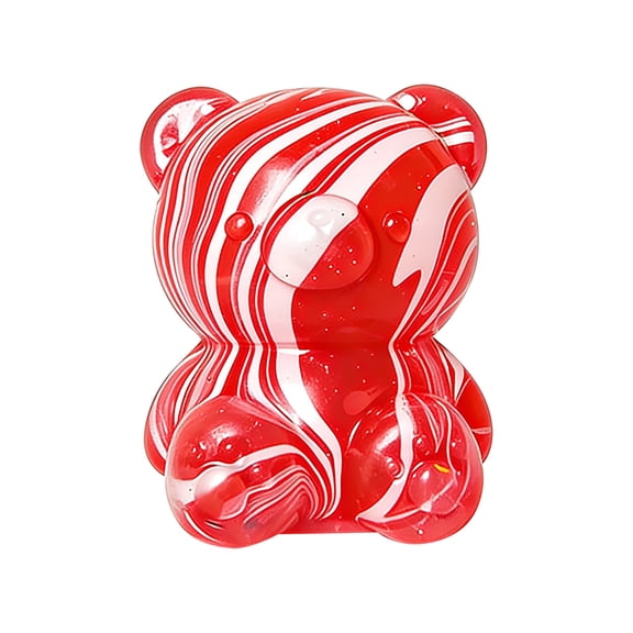 Slow-Rising Bear Squishy – Ultra-Soft Foam Bear That Puffs Back Slowly After Squeezing,Cute Surprise for Party Bags and Holiday Giveaways Red