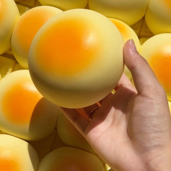 Slow Rising Bread Squishy Toy, Realistic Soy Milk Bun Stress Relief Fidget, Soft TPR Anxiety Calming Food Shaped Squeeze Ball