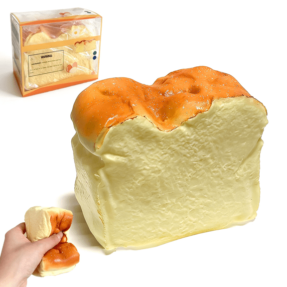 Slow Rising Bread Stress Balls, Soft PU Fidget Smushers for Anxiety Relief, Great for Office Workers and Remote Staff to Maintain Focus During Long Work Sessions (Dark Roast)