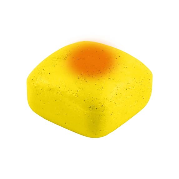Slow Rising Butter Squishy Cube Squeeze Toy with Soft Tacky Texture, Single Piece, Yellow with Baked Top Design, for Adults, Relaxation Toy