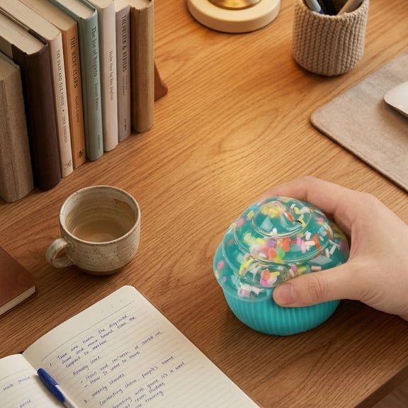 Slow Rising Squishies, Jumbo Squeeze Toys, 4 in Green Cake, Sensory Squeeze, Relaxation Relief, 1 Pc