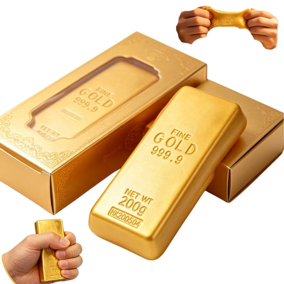 Slow Rising Squishing Gold Stick, Sticky Gold Sticks Squeeze Toys, Realistic Gold Squishies Fidget Toys for Decompression Anxiety Relaxation