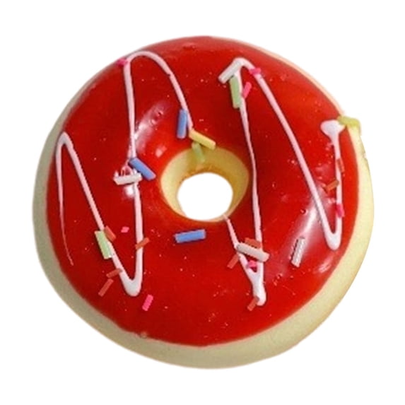 Slow Rising Squishy Donut Toy with Red Icing Design, 2.4 Inches, Red, for Kids and Adults, Relaxation Toy