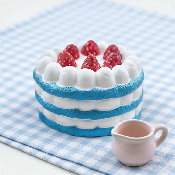 Slow Rising Squishy Double Layer Strawberry Round Cake Squeeze Accessory Soft PU Fidget for Fun Sensory Fidget and Daily Anxiety Relief During Indoor Leisure and Casual Rest Downtime