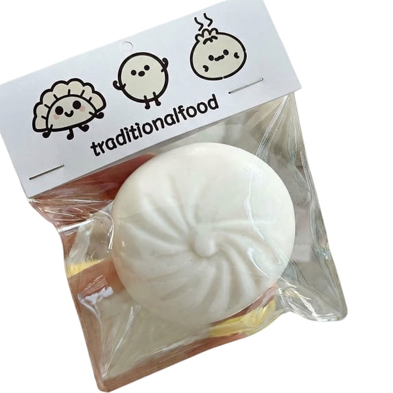 Slow Rising Squishy Dumpling with Soft Texture and Kawaii Shape, White, Non- Toy, for Relaxation Relief and Desk Fidgeting, Sensory Toy