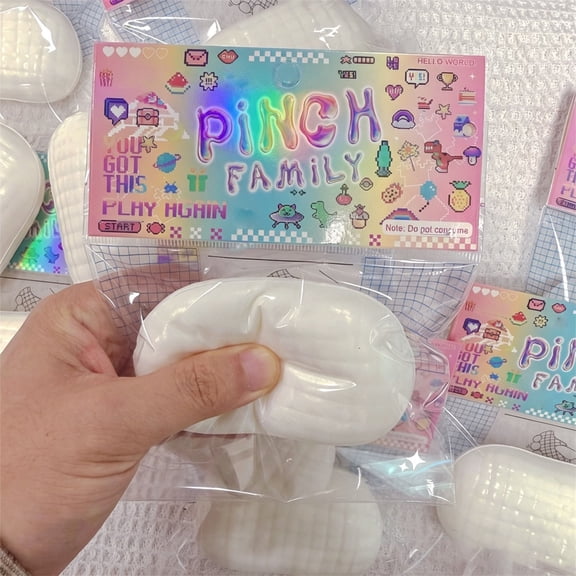 Slow Rising Squishy Fidget Squishy Moist Fluid Grid Mini Pillow Squeeze Accessory Slow Rising with Cartoon Card & Grid Pouch for Office Home Daily Anxiety Relief