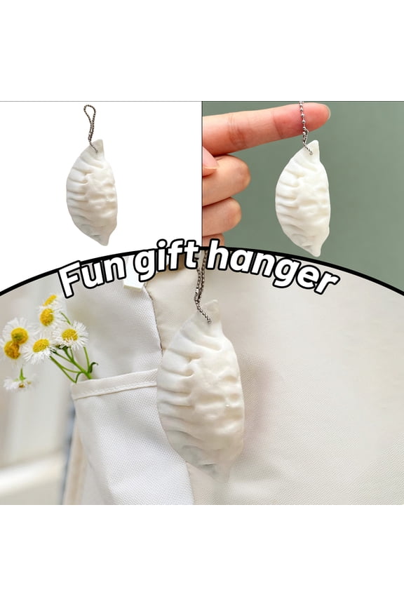 Slow Rising Squishy Slow Rise Squishies Squishies Slow Rising Keychain Pendant，Realistic Dumpling Small Squeeze Toy Stress Relief Keychain Pendant Portable Bag Pendant Charm Accessory Keyring, White