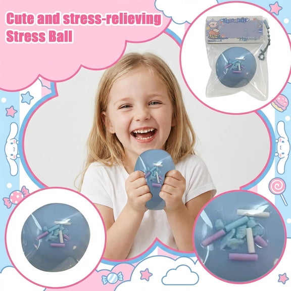 Slow Rising Squishy, Stress Ball Fidget, Squishy Stress Balls, Fidget toys for Anxiety, Cute Kawaii Stuff, 3 in Round, Light Blue, 1 Pc