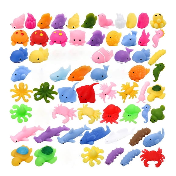Slow Rising Squishy Stress Ball - Mini Aquarium Animal Squeeze Toy for Desk Decor and Sensory Fidget (Random Style)