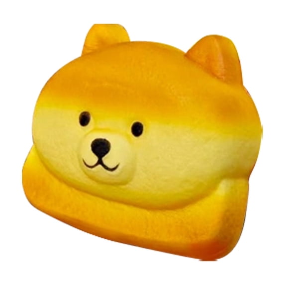 Slow Rising Squishy Toy with Cute Dog Head Design, 1-Pack, Yellow, for Kids and Adults, Squeeze Toy