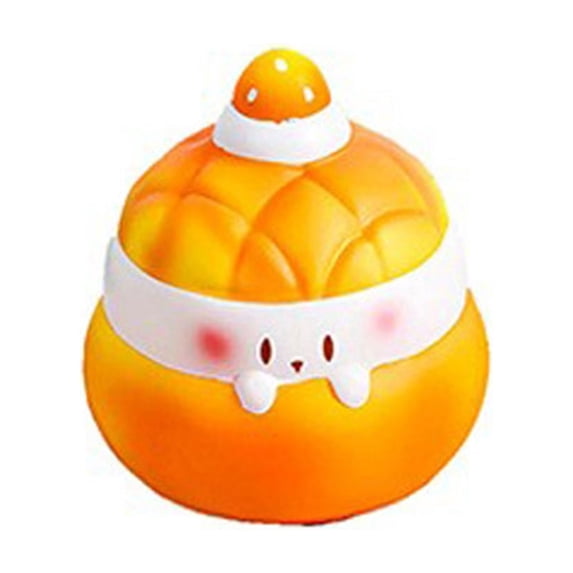 Slow Rising Squishy with Soft Pu Foam and Kawaii Cream Puff Design, 1-Pack, Orange and White, for Kids and Teens, Squishy Stress Toy