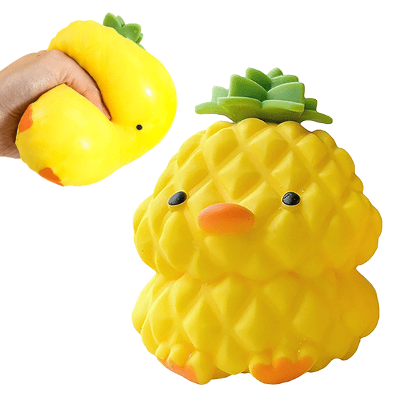 Slow Rising Stress Pineapple , Dough Stress Balls Soft Pineapple Duck Fidget Squishy Toys for Anxiety Relief, Pull Stretch Classroom Prize Party Favors Toys,1 PCS