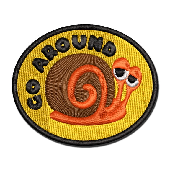 Slow Snail Go Around Applique Multi-Color Embroidered Iron-On Patch - 3 Inch Medium