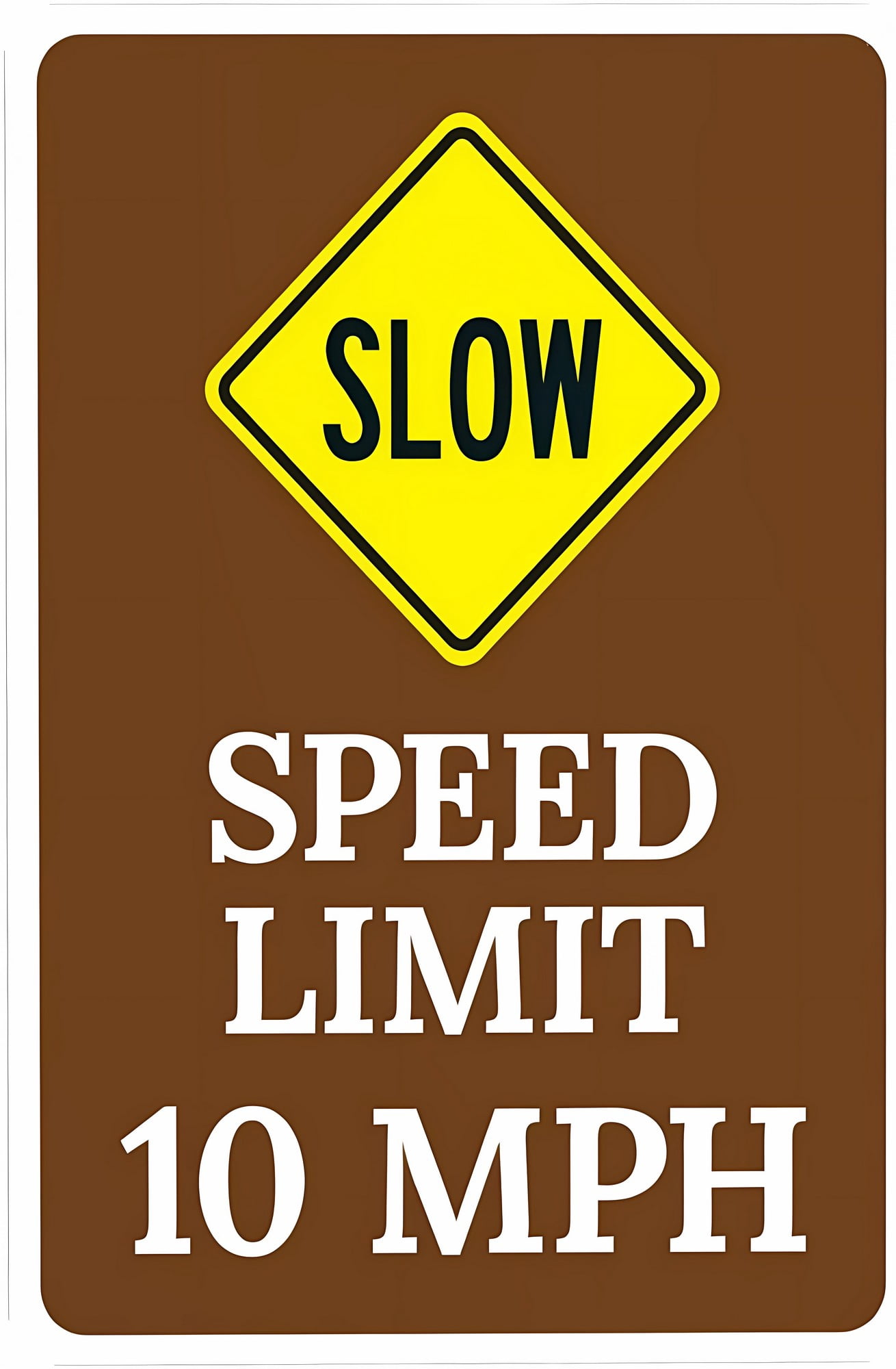 Slow Speed Limit 10 Mph Warning Sign - 8"x12", Rules Metal Decor for ...