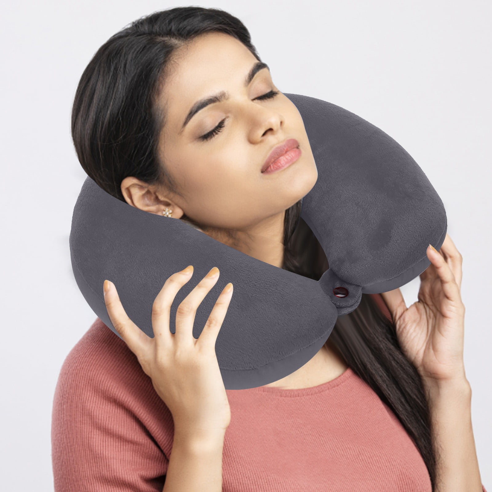 Slow U ShapeMemory Foam Comfort Neck Support Soft Travel Cushion Pillow With Rucksack Walmart
