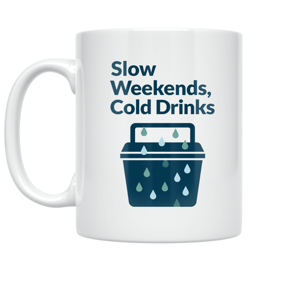 Slow Weekends Cold Drinks Cooler Theme - Summer Enthusiast - 11 oz Ceramic Coffee Mug